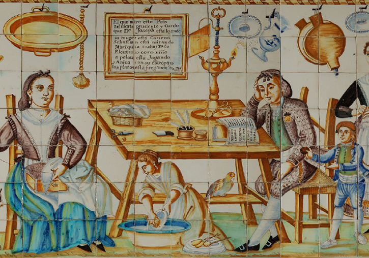 Detall de panell de cuina del Museu Nacional de Ceràmica i Arts Sumptuàries ‘González Martí’.